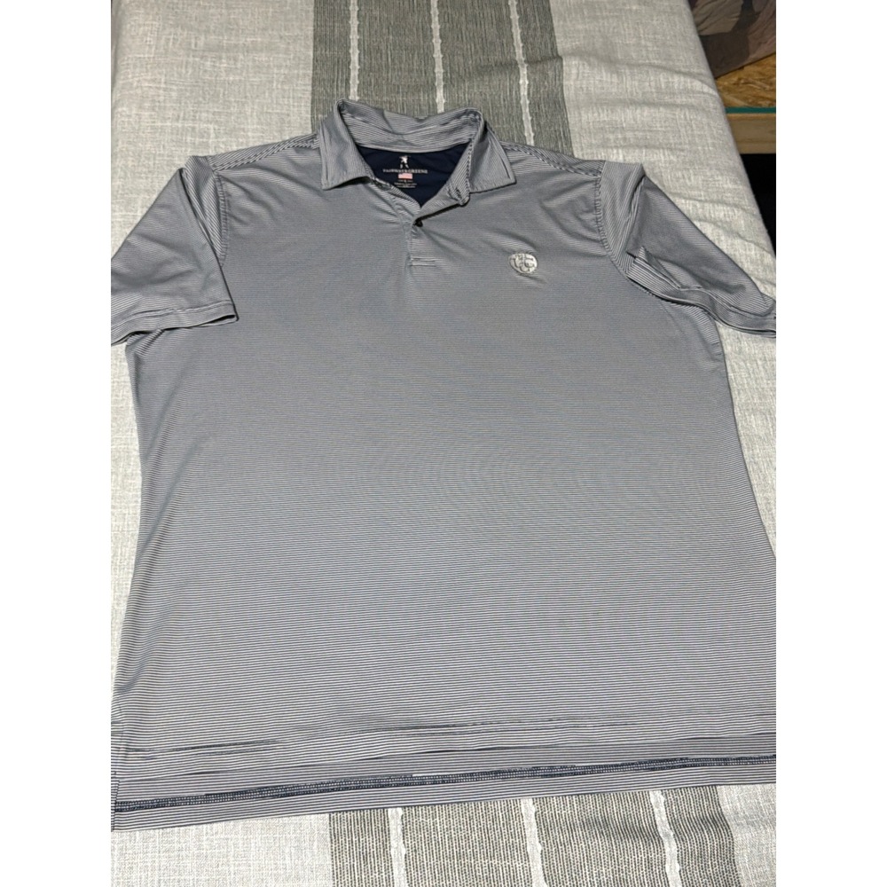 Fairway and Greene Urbana country club ‎ Mens Polo Shirt Gray Stripe Golf large